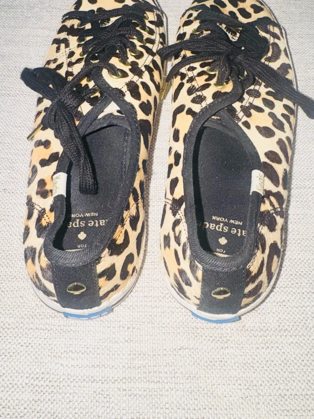 kate spade x Keds Leopard Print Lace-Up Sneakers in tan and black - Picture 5 of 5